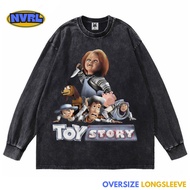 Kaos oversize longsleeve toy story and chucky washed washing vintage tee