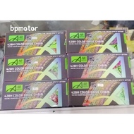 AJI RACING COLOR CHAIN 428/132L COLOUR CHAIN PINK,PURPLE,BLACK,GREEN,OREN,RED AJI RACING RANTAI 428/