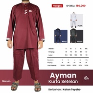 BAJU SETELAN KURTA PRIA DEWASA MUSLIM DAN CELANA KOKO PAKISTAN AYMAN