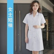 White Coat Long-sleeved Male and Female Doctors Uniform Short-sleeved Isolation Gown Laboratory Coat