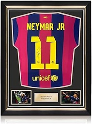 Neymar Jr Signed Original Barcelona 2014-15 Football Shirt. Superior Frame Gold