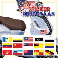 READY STOCK STICKER BENDERA 14 NEGERI MERDEKA KALIS AIR