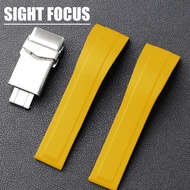 สายนาฬิกาข้อมือยาง20มม. 21มม. 22มม. สำหรับ Rolex Omega Seiko การปรับสองทางสายนาฬิกาพอดีกับข้อมือขนาด