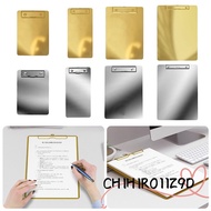 CHIHIRO11Z9D A4/A5 File Folder, Multifunction Stainless Steel Test Paper Storage Folder, Hard Gold/S