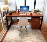 大電腦桌台 連 木質文件櫃帶鎖抽屜