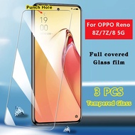 For OPPO Reno 8Z 7Z 8 5G Tempered Glass OPPO Reno 8T 4G 3pcs HD Black Edge Protective Glass OPPO Ren