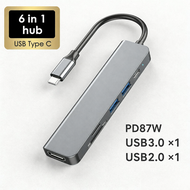 61 USB‐C 4K HDMI 87W SD/TF Stesen Dok 6-dalam-1 Port USB‐C 4K HDMI Pengecas Pantas PD87W Pembaca Kad
