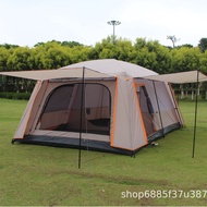 Two Rooms One Hall Rainproof Camping Tent 3-6-12 People Camping Picnic Sunshade Large Tent 096 All-I