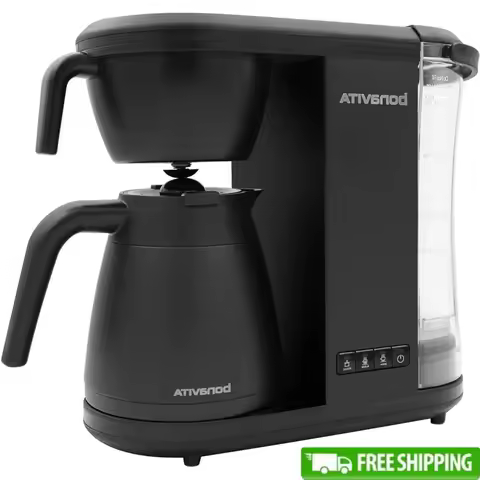 8 Cup Coffee Brewer SCA Certified Thermal Carafe Fast Brew Pour Over Machine Removable Water Tank On