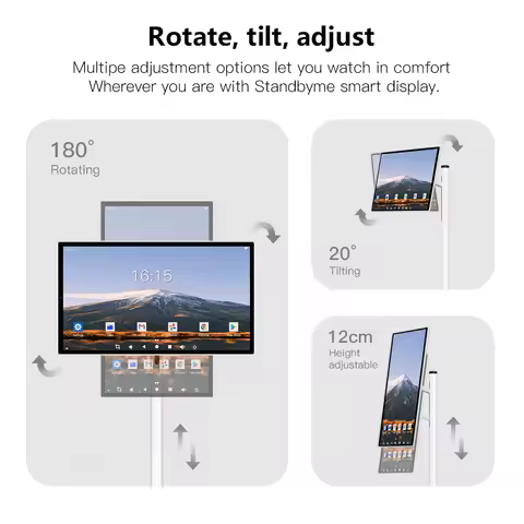 24-Inch 128GB Rechargeable Smart TV 13MP Android OS Wheel Stand Support Google Store Full Rotary Por