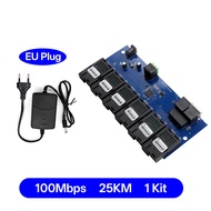 Embedded 6F2E Fiber Switch PCBA 6SC 2RJ45 100Mbps 25KM Single‑Fiber Bidirectional Board For Industri