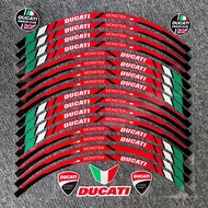 DUCATI 16ชิ้นใหม่17นิ้วรถจักรยานยนต์สติ๊กเกอร์ล้อตกแต่งสะท้อนแสงอะไหล่รถยนต์การสร้างแบบจำลองสติกเกอร์โลโก้รถยนต์สำหรับ Ducati รถจักรยานยนต์ยางสติกเกอร์