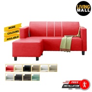 Living Mall James Series Leather/Pet-Friendly Fabric 3 Seater Sofa With Ottoman In 10 Colours