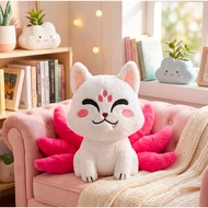 9-tailed fox - Unique pink 9-tailed white fox teddy bear 40cm(9)