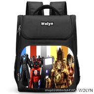 Toilet Man TV Man Monitor Clock Man Children Backpack Elementary School Bag Kindergarten Anime Print