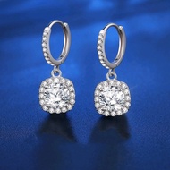 Anting Moissanite Asli Berlian, Anting GRA sertifikat ORI