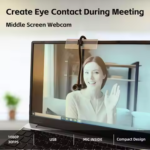 USB Center Webcam Support Eye Center Cam HD Center Webcam 2MP 1080P Middle Screen Webcam with Built 
