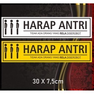 Please Queue Sticker 30 x 7.5 cm - 5 Colors