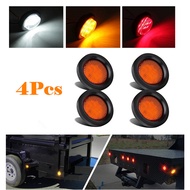 4x 12V/24V 7 LED Side Marker Lights Car External Light Warning Tail Light Trailer Truck Lorry Van Ca