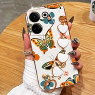 YBD Phone Case For Tecno Camon 20 Pro 4G 5G Ck6 Ck6n Ck7n Ck8n Electroplating Brilliant Butterfly wi