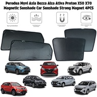 Perodua Myvi Axia Bezza Alza Ativa Proton X50 X70 Magnetic OEM Sunshade Car Sunshade Strong Magnet