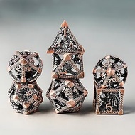 Metal DND Dice Set 7 Hollow 3D Dragon DND Dice Hollow Polyhedron Dice D20 D12 D10 D% D8 D6 D4 for Du