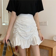 Elpis❤️ High waist fishtail A-line skirt❣️高腰鱼尾褶皱荷叶边A字短裙