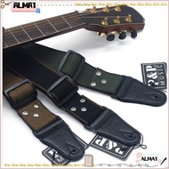ALMA Guitar Belt, End Adjustable Pure Cotton Guitar Strap, Durable Vintage Easy to Use Guitar Accessories Electric Bass Guitar