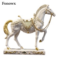 Fonowx Horse Statue Decor Figurine Resin Horse Sculpture Art Figurine for Home Furniture