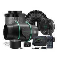 MNX5 Mars Hydro IFresh 6-Inch Fan Kits Smart Inline Duct Fan with Carbon Filter Combo Clip Fan ICont