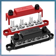 (XCTS) 2 Piece 250A 12V Bus Bar Battery Power Distribution Block Black & Red Plastic+Metal Car Audio