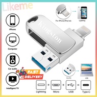 Pendrive Iphone Kingston OTG Iphone TypeC USB Flash Drive Pendrive Flash Drive 3 In 1 OTG 512G 1T 2T
