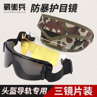 Tactical Soldier Rail Version X800 Anti-Fog Tactical Goggles FAST Helmet Ski Goggles Shooting Riot G