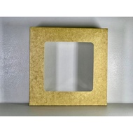 9.5x9.5x2.5 inch Pie Square Box w/ Window | Pie Box | Kraft Brown Box | Made for 9" round foil tray