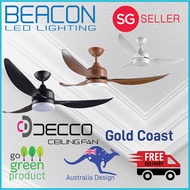 Beacon LED (Australia Design) Decco Gold Coast Ceiling Fan with Light 3 Blades 36 46 52 Inch