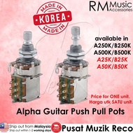 Alpha Korea Push-Pull Potentiometer | A25K B25K A50K B50K A250K B250K A500K B500K Guitar Push Pull P