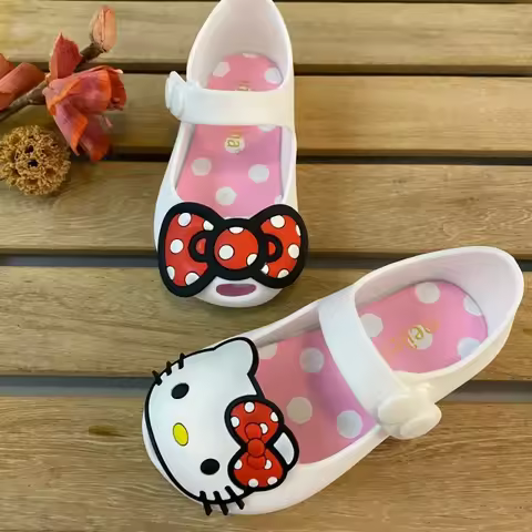 Disney Children's Sandals Girls Minnie Cartoon Garden Shoes 1-6 years old Waterproof Jelly Red Black
