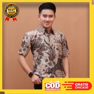 KEMEJA MERAH Shirt Hem BATIK Shirt For Adult Men Short Sleeve Red Sogand motif New MODEL BATIK/National BATIK