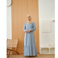 [Ready Stock] Baju Raya Plus Size 2025 S-2XL Maxi Dress Pleated Jubah Abaya Muslimah Long Dress Brea