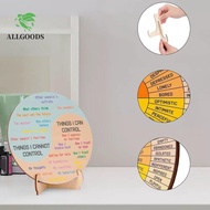 ALLGOODS Office Desk Decor, Mental Health Double Sided Feelings Wheel, Creative Therapy with Stand O