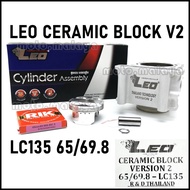 LEO LC135 RACING BLOCK CERAMIC version 2 v2 65 69.8/73/28 + liner 65MM 62MM Piston FJN - LEO（V2-STD 