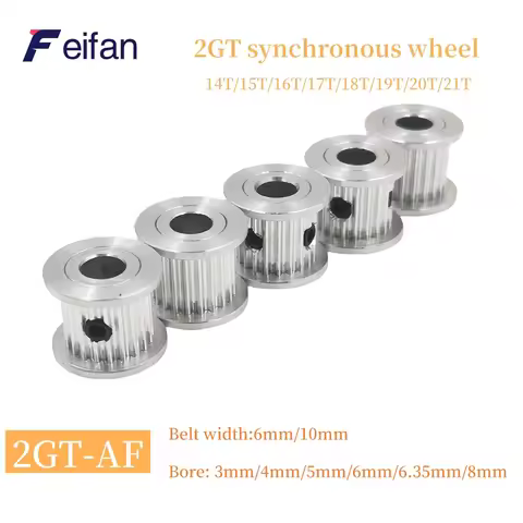 AF Timing Belt 3D Printing GT2/2GT 14T/15T/16T/17T/18T/19T/20T/21T Timing Pulley Bore: 3/4/5/6/6.35/