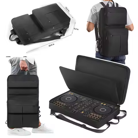 DJ Backpack for Pioneer DDJ-400/DDJ-FLX4 for Roland DJ-202 DJ Controller Case Portable Storage Bag T
