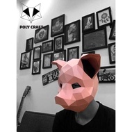 Polycraft 3D Pig Head Animal Paper Mask Model