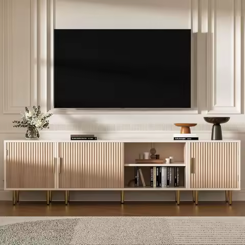 71" TV Stand for 50/60/70/80 inch TV, Modern Entertainment Center , TV Media Stand with Storage Cabi