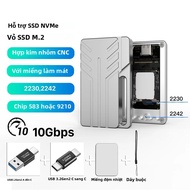 M.2 NVMe 2230 SSD Vỏ Ốp Lưng USB 3.2 Gen2 10Gbps Hộp Di Động Vỏ Nhôm Cho SN740/530/PM991a/BG4/BC711 