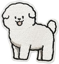 1 pc Bichon Frise Dog Sticker Stick on/Iron on/Sew on Patch Applique for Clothes,Backpack,Phonecases