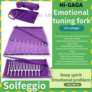 疗愈音叉🔔Solfeggio 9-Piece Aluminum Alloy Tuning Fork Double-Layer Cloth Bag Set F174F285UT396RE417MI528