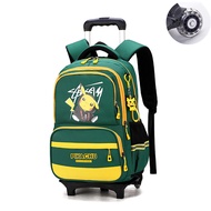 Pikachu Primary School Trolley School Bag Six-wheel Climbing Stairs 3-14 Years Old Boys 1-6 Grades B