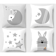 Pillow case Gray Rabbit Moon 70×70,60×60,50×50,45×45,40×40,Square Decoration pillow case for home so